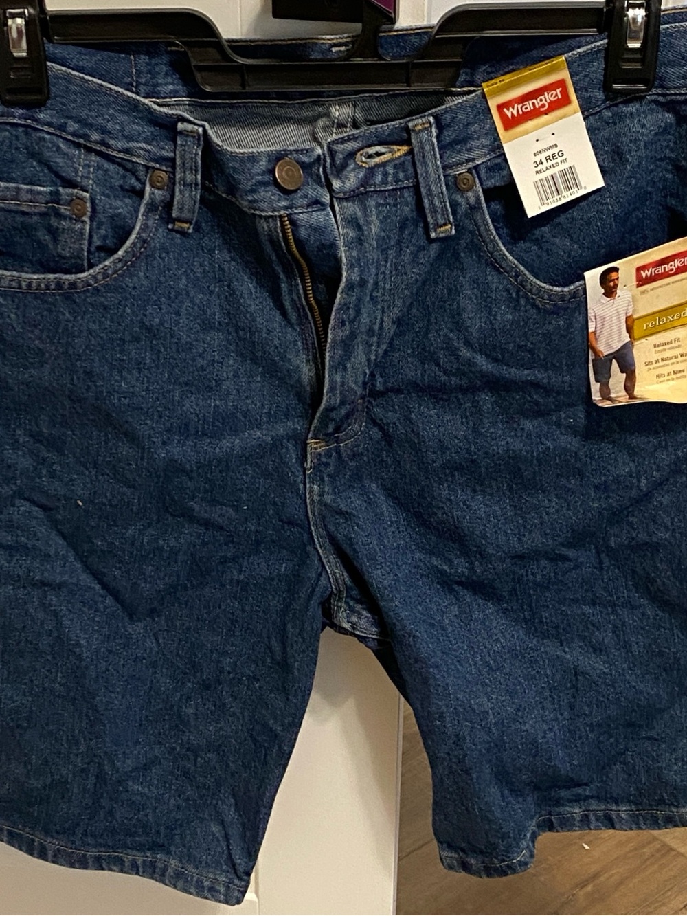 Wrangler Men’s Navy Relaxed Fit Denim Shorts